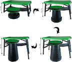 Small Folding Table and Stool, Portable, Adjustable Height, Camping & Picnic Table, 4 Foot, Lightweight