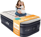 Twin Air Mattress with Built-in Pump, 18” Raised Blow Up Mattress - 500 lbs Max Honeycomb Design, 3-Min Inflation, Waterproof Velvety Top, Ideal for Home, Guests & Camping, Colchon Inflable