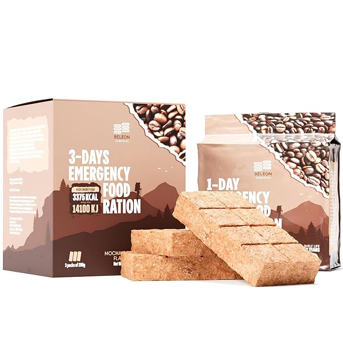 Emergency Food Supply - Coffee Mocha Survival Ration - 20 Years Shelf Life - 3 Days