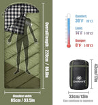 ShinHye 0 Degree Sleeping Bag for Adults - Cotton Flannel 4 Season Cold Weather Winter, XXL Big and Tall Camping Sleeping Bag with Compression Sack