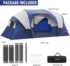 HIKERGARDEN 10 Person Camping Tent - Portable Easy Set Up Family Tent for Camp, Windproof Fabric Dome Tent Outdoor for Hiking, Backpacking, Traveling-14'x11'x74in(H)