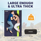 FUNDANGO Double Self Inflating Sleeping Pad for Camping Sleeping Mat with Built-in Pillow, Portable Lightweight Large Inflatable Foam Air Mattress 2 Person for Backpacking, Tent, Car,Travel, Outdoor
