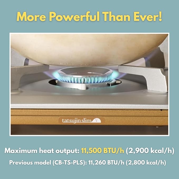 Iwatani Portable Butane Stove “Tatsujin” SlimⅤ CB-TS-5 ＆ Stainless Tongs ＆ microfiber towel – Made in Japan ｜ Single Burner Butane Stove