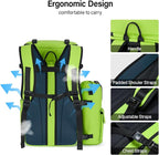 Hanke Backpack Cooler, 40 Cans Soft Leak Proof Picnic Backpack, Portable 2 Insulated Compartments Cooler Backpack Water Resistant for Lunch Beach Travel Camping Picnic Hiking,Green