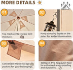 YOLENY Bell Tent, Yurt Tent 4/6/8/10 Person 4 Season Waterproof Glamping Tents w/Stove Jack for Family Camping Outdoor Party, Glamping Tents for Camping - 10/13.1/16.4FT