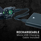 LitezAll Rechargeable Micro Head Lamp - Compact Headlamp Rechargeable for Outdoor Activities - Lightweight Rechargeable Headlamp with Adjustable Strap - Ideal for Camping, Hiking, and Running