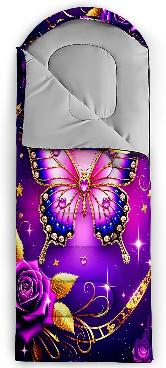 QOOMO Camping Sleeping Bags,3 Season Warm & Cool Weather,Lightweight,Waterproof Sleeping Bags for Adults & Kids,Traveling,and Outdoors,Camping Gear Equipment