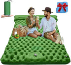 Double Sleeping Pad: Self Inflating Camping Pad Mattress for Backpacking & Outdoor Trips | 4" Thick for Ultimate Comfort | Lightweight & Compact | Sleeping Mats for Beachs, Hiking & Car Travel