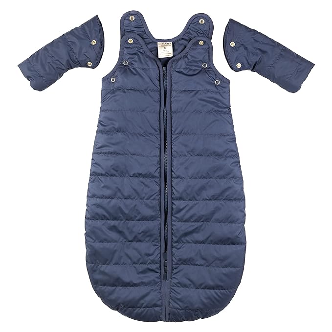 Baby Deedee Sleep Nest Travel Quilted Baby Sleeping Bag Sack with Sleeves, Gray Skies, Medium (6-18 Months)