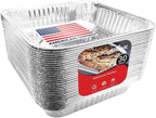 Stock Your Home 9x9 Aluminum Foil Pans - 8.75" L Rim (30 Pack) Square Tins for Toaster Oven- Cooking Lasagna, Casserole, and Doing Food Prep - Disposable Baking Pan for Cake or Brownie Dish