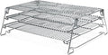 Jerky Racks for Barrel Style Pellet Grills, 21"W×17.2"L, 3 Tiered Foldable Sliding 830 in² Cooking Space Expansion Grate Accessory for Pit Boss, Traeger, Z Grill, Green Mountain and More Smoker Grills