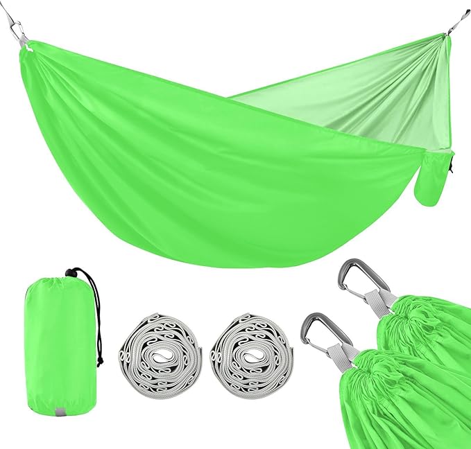 Cobalt Green Camping Hammock Camping Gear with 2 Tree Straps, Quick Dry Hammock 114" x 54"