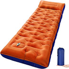 KASBAH Camping Sleeping Pad,Extra Wide 6 inch Thick Inflatable Sleeping Pads with Built-in Foot Pump and Pillow,Ultralight Camping Mat Gear for Outdoor Hiking,Camping