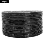 CNCEST 100 PCS Antique Charger Plates Bulk 13'' Plastic Embossed Dinner Plate Chargers Round Floral Plates for Wedding Decorative Chargers for Table Dinner Kitchen Party Decoration (Black)