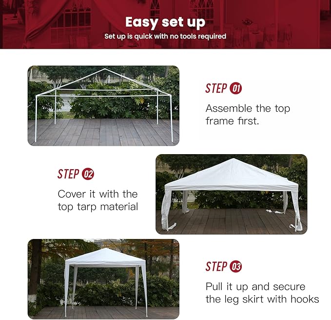 10x10 Gazebo Waterproof Outdoor Canopy Patio Tent Party Tent for Wedding BBQ Cater