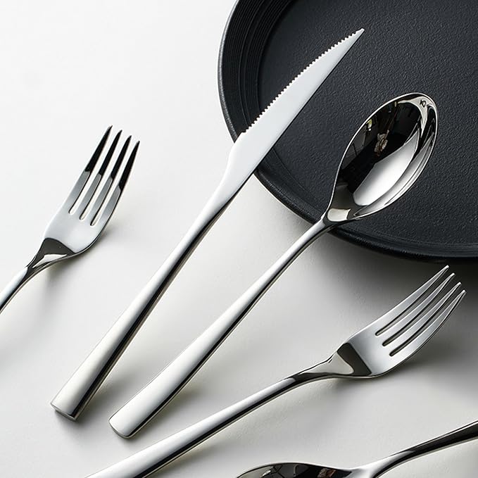 Mirror-Polished Silverware Set,36 Piece Flatware Set for 12, Cutlery Sets, Heavy-Duty Utensil Set for Wedding Receptions, Holiday Dinners, Camping and Daily Table Use