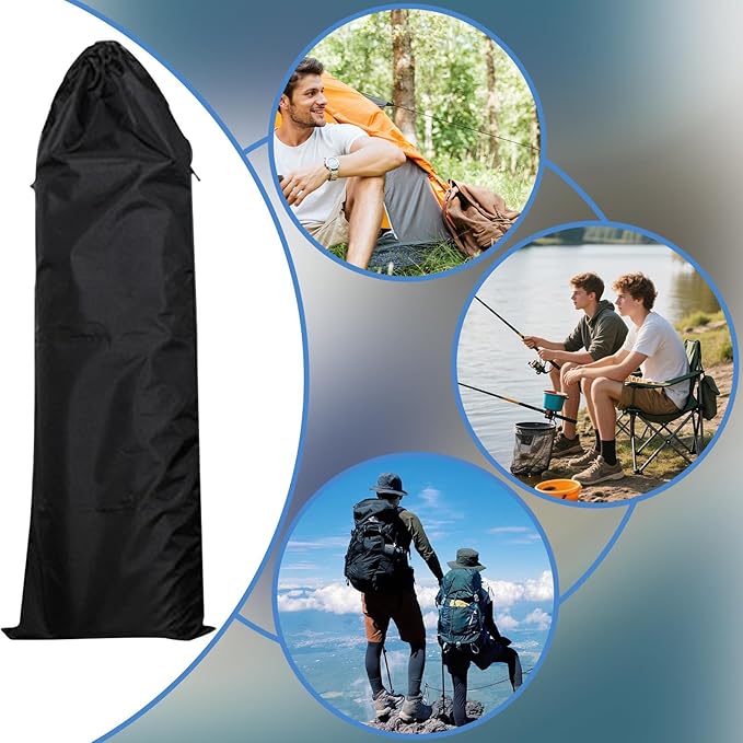 Pull String Bag - Long Drawstring Pouch, Scratch Resistant Gear Sack | Lightweight Travel Organizer, Camping Backpacking Fishing Outdoor Hiking Tent Pole Umbrella for Packing, Carrying, Storage