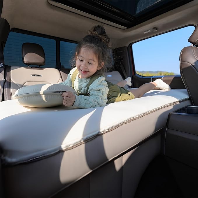 Pickup Cabin Mattress for Tundra & Tacoma, TPU Air Foam Sleeping Pad, Back Seat Inflatable Camping Bed with Rechargeable Pump, CozyPad for Toyota Pickups