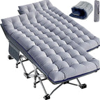 Slsy Oversized XXL Folding Camping Cot for Adults with Pad, Padded Portable Sleeping Cots, Camp Bed with Carry Bag for Outdoor Travel, Beach, Hiking