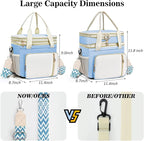 LOKASS Lunch Box for Women/Men-16L-Insulated Lunch Bag, Expandable Double-layer Leakproof Cooler Bag with Upgrade Adjustable Shoulder Strap Ideal for Work/Travel/Picnics（Sky Blue）