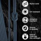 TECEUM 5/32" Paracord Rope 1000 – 1000ft / 200ft / 100ft / 50ft – Tactical Parachute Cord 4mm – 45+ Colors – Nylon String for Survival & Camping Gear – Stripe Cord for Survival – Utility Rope