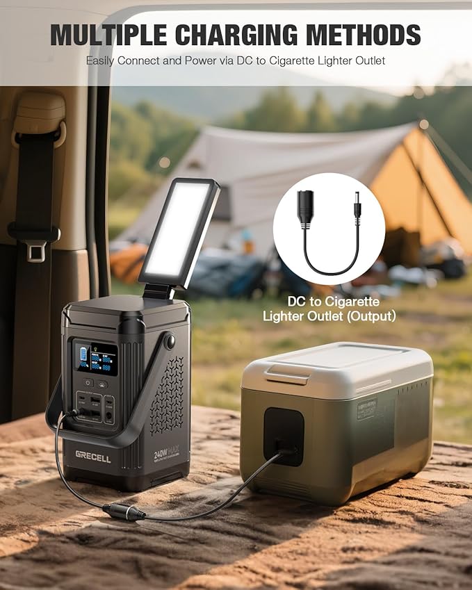 240W Portable Power Station 154Wh/48000mAh, 100W USB-C PD(Dual Way) LiFePO4 Battery Power Bank Station, 7 ports Solar Generator with LED and Stand for Camping, Home, Travel(Wall Charger Not Included)