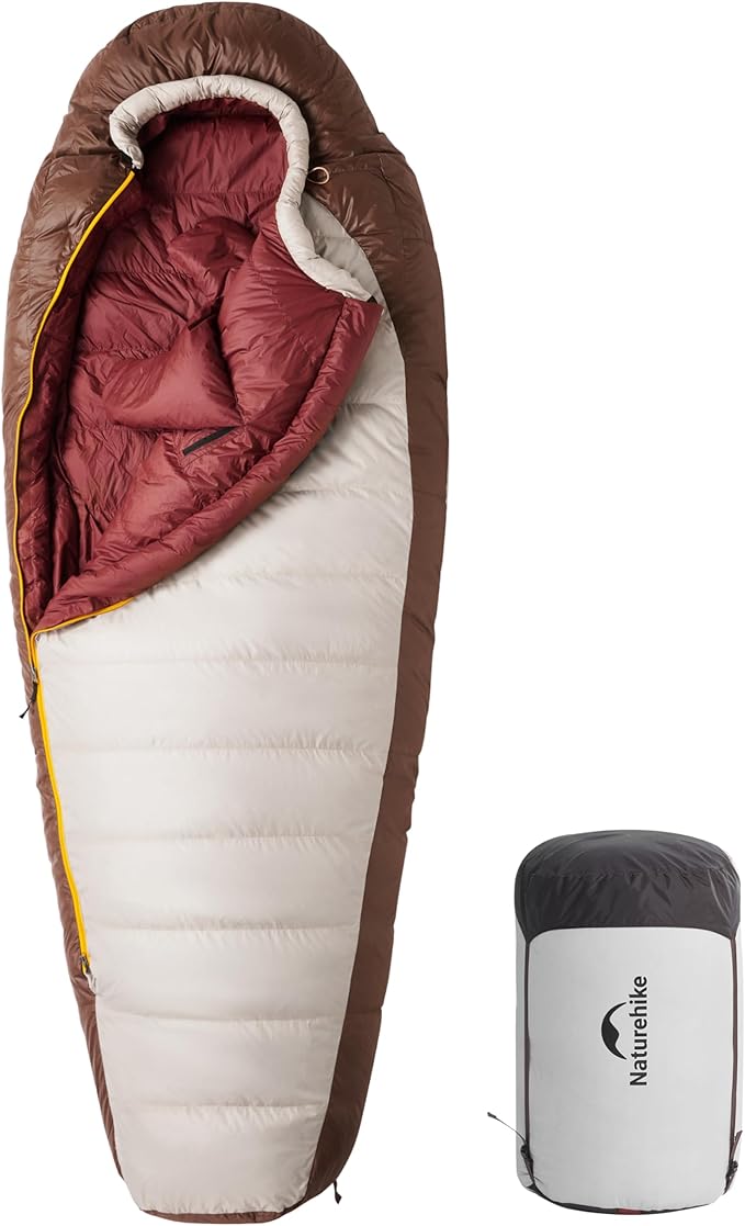 Naturehike 0 Degree RDS Down Mummy Sleeping Bag for Adults, 650 Fill Power, Cold Weather Backpacking Sleeping Bag for Camping, Hiking, -1℉ 18℉ 30℉, YKK Zipper