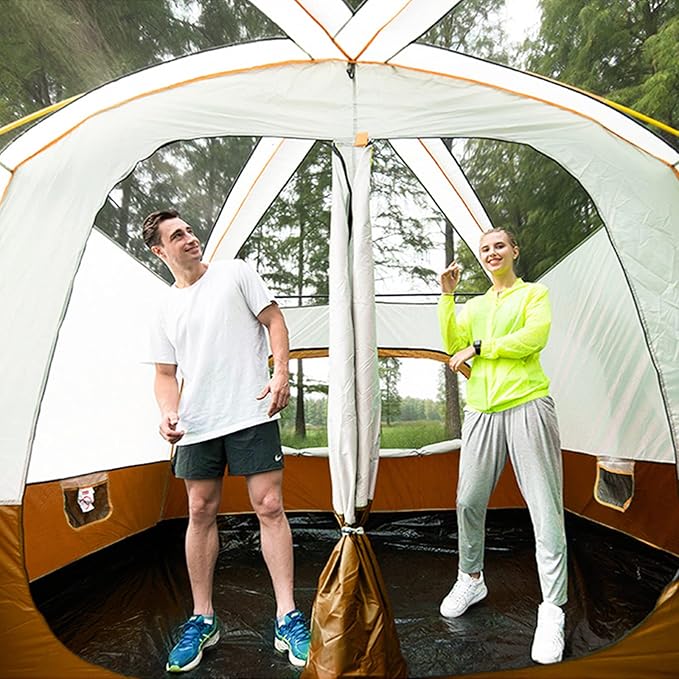 Family Cabin Tents, 2 Rooms, Portable Instant with Removable Rainfly, Automatic Tent for Camping Hiking Mountaineering(330 * 210 * 185cm)