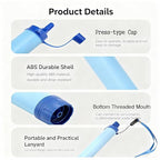 Gifts for Men Christmas Personal Water Filter Straw - Portable Survival Filtration Gear & Family Travel Essentials for Emergency Preparedness, Hiking, Camping, Backpacking & Outdoor Activities