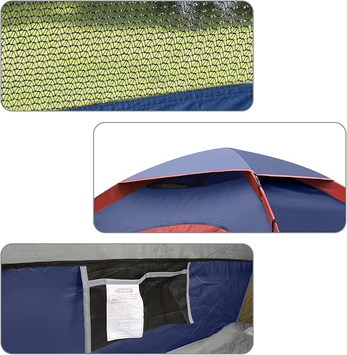 unp 6 Person 4 Season Dome Tent, Easy to Set Up for Camping & Hiking, Lightweight & Portable, Green
