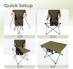 ONETIGRIS Foldable Camping Table, Lightweight Portable Table Sturdy & Quick Setup, Holds Up to 66 lbs, Perfect for Camping, Hiking, Backpacking, Picnic, Beach, Travel