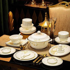 Camping Plates Elegant and Exquisite Ceramic Dinner Plates, Household Dishes, High-end and Tableware Decorative Plate