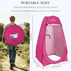 Your Choice Pop Up Privacy Shower Tent, 3.9 x 3.9 x 6.2FT Portable Camping Changing Room, Instant Setup Outdoor Shelter with Silver Coating, Vent Window & Carry Bag for Beach, Hiking & RV | Portable, for Camping, Beach, Hiking, with Carry Bag, Quick Setup