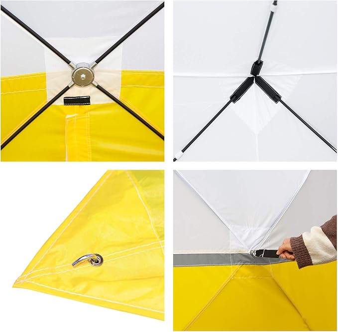 Goutime Professional Work Tent,Instant Pop-Up Canopy Tent 2x2m, Heavy-Duty Portable Shelter for Construction Site, Outdoor Workshop, Warehouse & Camping