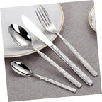 1 Set Household Heavy Mirror Dinnerware Dishwasher Tableware Dinner Forks Outdoor Spoon Kitchen Knives Safe Cutter Travel Duty Serving Stainless Home Knife Steak for Kit Camping Kitchenware