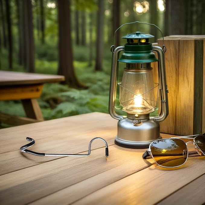 4pcs Stainless Steel Camping Light Hooks Portable Metal Pole Hooks Black Tent Lantern Hangers Multifunctional Outdoor Camping Accessories for Hiking and Backpacking