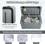 Goplus Hard Cooler, Insulated Ice Chest w/Portable Handles, Cup Holders, Ruler, Bottle Opener, 6 Day Ice Retention for Drink, Beverage, Camping, Fishing, Beach
