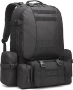 Military Tactical Backpack for Men 60L Waterproof Bug Out Bag Survival Rucksack Go Bag Emergency Molle System Army 3 Day Assault Pack for Hiking Hunting Camping Black