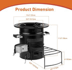 Skyflame Wood Burning Rocket Stove, Portable Camping Stove for Outdoor Cooking, Backpacking, RV and Survival, Essentials Camping Gear - Black