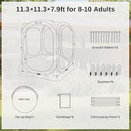 East Oak Screen House Tent Pop-Up, Portable Screen Room Canopy Instant Pop Up Screen Tent 12 x 12 FT with Carry Bag for Patio, Backyard, Deck & Outdoor Activities, Beige