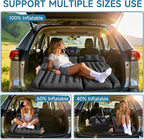 Inflatable SUV Air Mattress Bed Car Mattress, Double-Sided Flocking Travel Camping Bed, Car Sleeping Mattress for Universal SUV with Air Pump 2 Pillows
