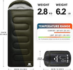 XXL Winter Sleeping Bags for Adults Cold Weather,Camping Sleeping Bag for Kids with Compression Sack,4 Season Camping Essentials Gear for Hiking,Traveling,Outdoor,Backpacking,Climbing