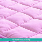 2 Pack Toddler Nap Mat with Fleece Blanket, Extra Large Kids Sleeping Bag for Preschool Daycare, Portable Travel Camping Nap mats Machine Washable Pink and Violet