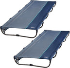 TIMBER RIDGE 20-Second Quick Set-Up Camping Cot, Lightweight Aluminum Folding Cot with Zipper Closure, Portable Carry Bag Included for Camping, Travel and Outdoors, Support up to 225lbs, Blue 2pcs