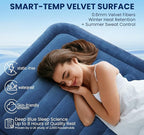 KINGJERRY Twin XL Air Mattress with Built-in Pump, 18" Raised Comfort, Upgraded 80" Length, Dual-Layer Leakproof, Support 500 lbs, 2 Min Inflation, Inflatable Blow-up Bed for Home Camping Guests