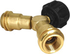 DOZYANT Propane Splitter, 2 Way LP Gas Adapter Tee Connector for 20lb Propane Tank Cylinder, Work with BBQ Grills, Camping Stoves, Gas Burners, Heater