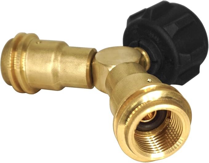 DOZYANT Propane Splitter, 2 Way LP Gas Adapter Tee Connector for 20lb Propane Tank Cylinder, Work with BBQ Grills, Camping Stoves, Gas Burners, Heater