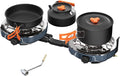 20,000 BTUs Propane 2 Burner Camping Stove Kit with Camping Cookware Overland Grey