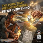 Cooked Freeze-Dried Pulled Pork Tenderloin | 6oz makes 1.8 lbs Rehydrated | Designed for Backpackers, Campers, Survivalist, Hunters and Emergency Preparedness | Made in USA to Include Food Certified Packaging
