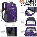 40L Hiking Backpack Lightweight Daypack Waterproof Travel Camping Backpack for Men Women Sport Packable